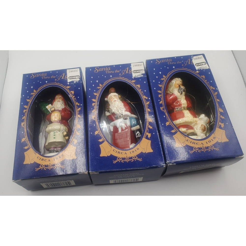 "Santa Thru The Ages" Circa 1863 Christmas Ornament Lot of 3 - Picture 2 of 5